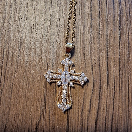 Kors guldfärg strass