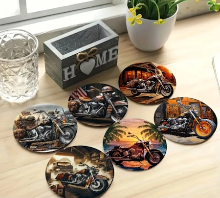 Glasunderlägg motorcyklar