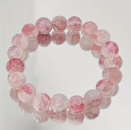 Armband pärlor rosa/vit