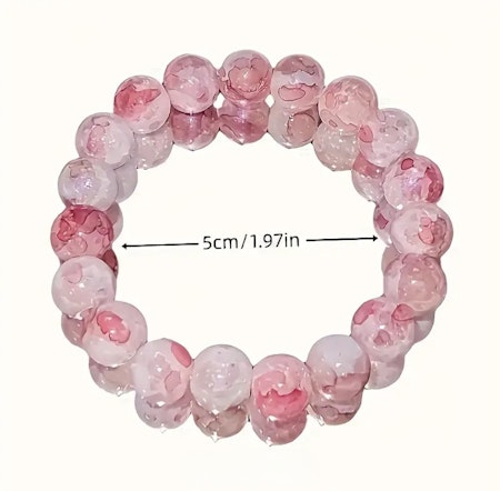 Armband pärlor rosa/vit