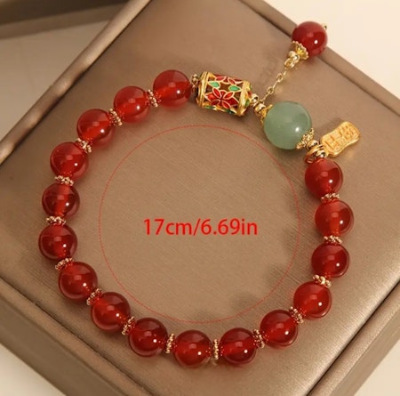 Armband kramande kanin rött