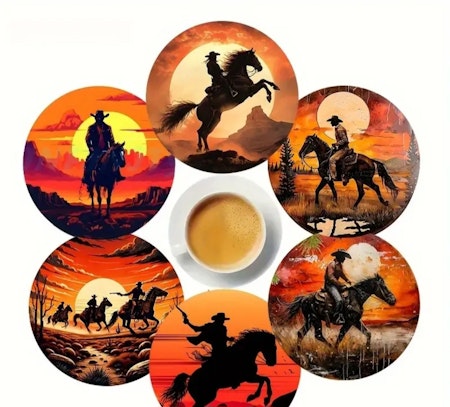 Glasunderlägg western
