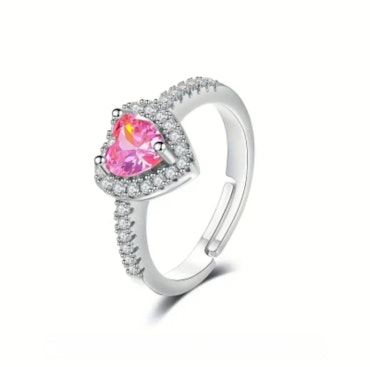 Ring kubisk zirkonia rosa