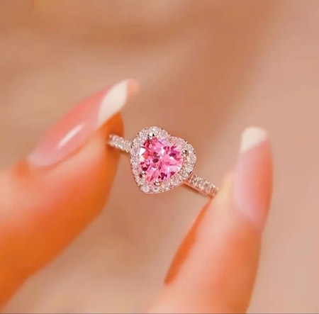 Ring kubisk zirkonia rosa