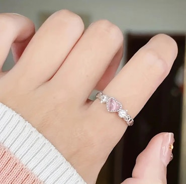 Ring rosa hjärta