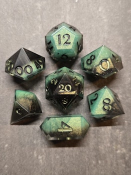 Blackened Jade - 7pc dice set