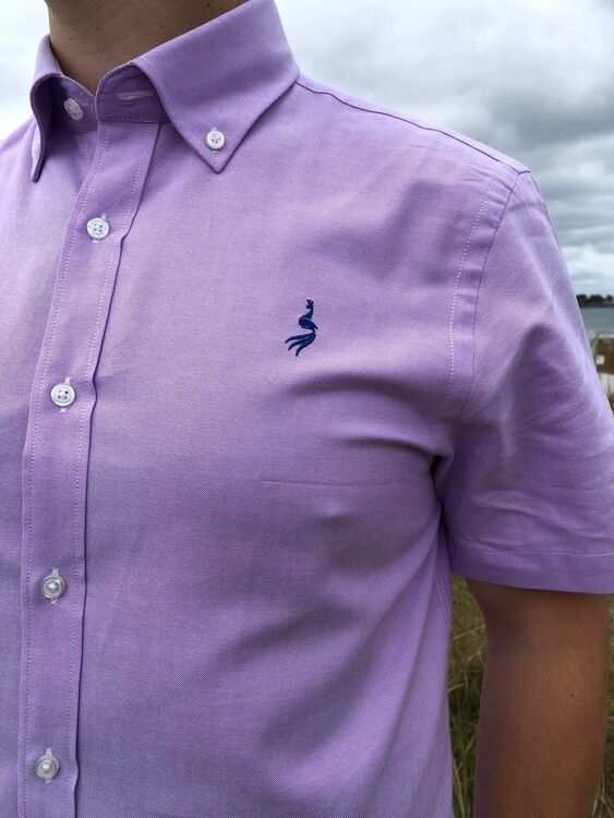Oxford shirt kortärm  - Purple Le Cannet