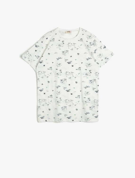 Mönstrad t shirt i bomull Mönstrad t shirt i bomull
