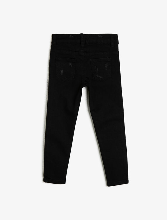 Svarta slim fit high waist-jeans