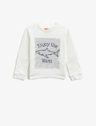 Cotton Printed Crew Neck Long Sleeve Sweatshirt