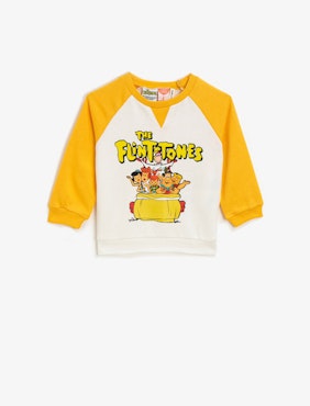The Flintstones Licensed Printed Crew Neck Cotton Sweatshirt