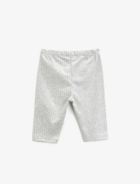Cotton Dotted Short Leggings - Grey