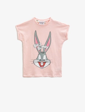 Bugs Bunny T-Shirt Licensed Printed Short Sleeve Cotton