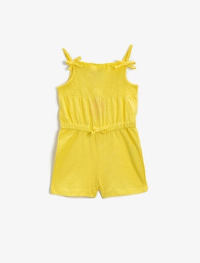 Bow Detailed Overalls - Yellow
