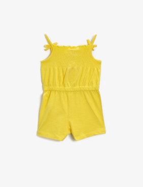 Bow Detailed Overalls - Yellow