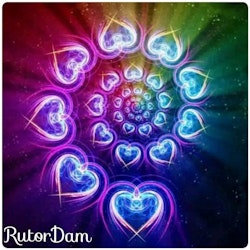 Rainbow Hearts, 30x30 cm