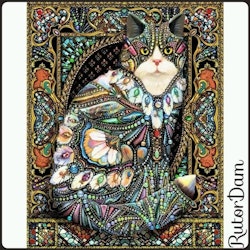 Katten Mosaik, 40x50 cm