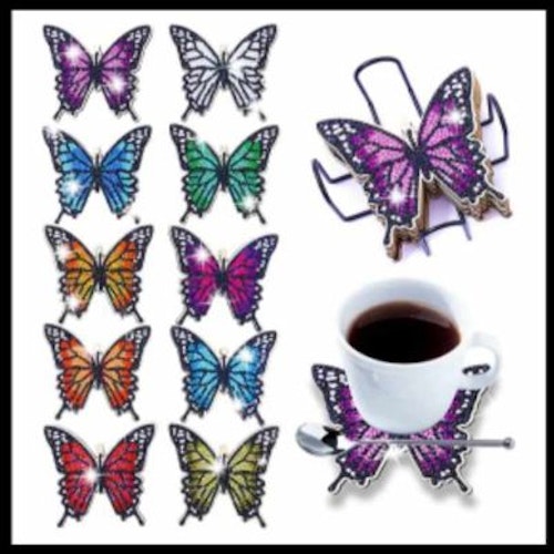 Glasunderlägg Fjärilar 10-pack