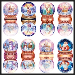 Julkort Snöglob, 8-pack mix B