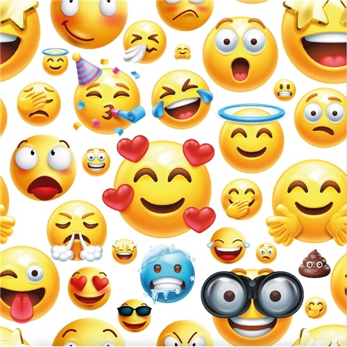 Shorts, Emoji på vitt