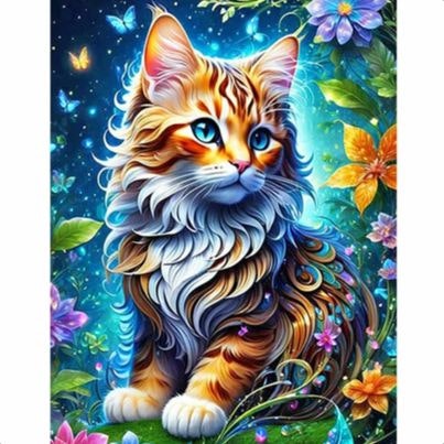 Katt 4 , 40x50 cm