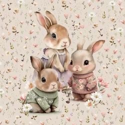 Tunika MARY, Kaniner & blomster