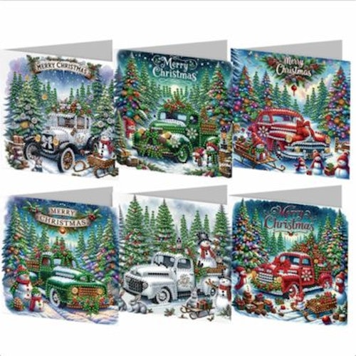 Julkort 6-pack, Bilar