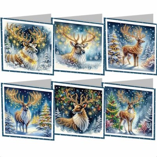 Julkort 6-pack, Renar