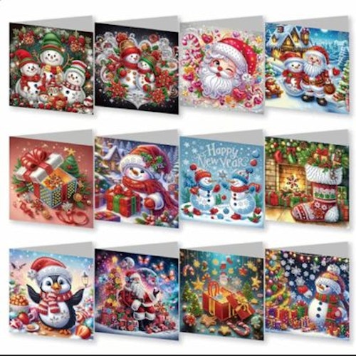 Julkort 12-pack, Mix 2024 A
