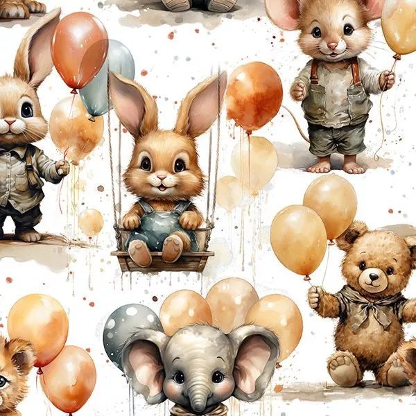 Baby, Elefant & Ballonger