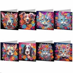 Kort Katter & Hundar 8-pack