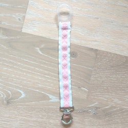 Napphållare med rosa och vitt dräktband