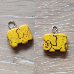 Berlock elefant i howlite