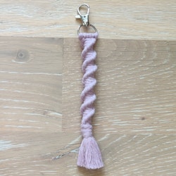 Makraményckelring spiral Dusty pink