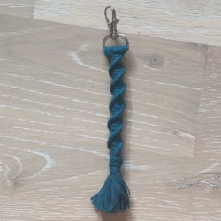 Makraményckelring spiral Peacock blue