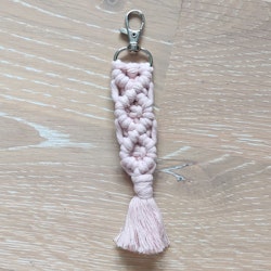Makraményckelring fläta Pastel pink