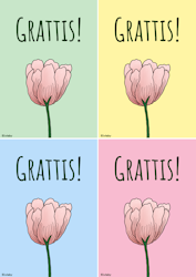 Digitalt grattiskort med blomma
