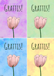 Digitalt grattiskort med blomma