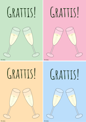 Digitalt grattiskort med champagne