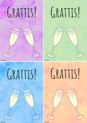 Digitalt grattiskort med champagne