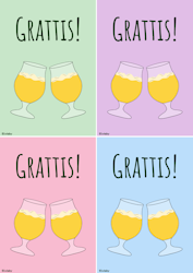 Digitalt grattiskort med ölglas på fot