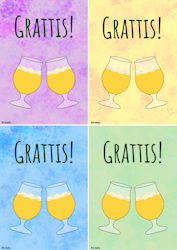 Digitalt grattiskort med ölglas på fot