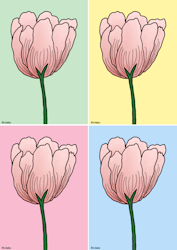 Digitalt kort med en blomma