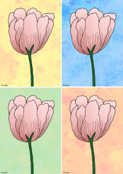 Digitalt kort med en blomma