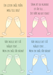 Digitalt grattiskort med champagne och citat