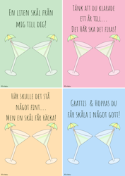 Digitalt grattiskort med paraplydrinkar och citat