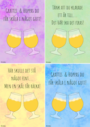 Digitalt grattiskort med ölglas på fot och citat
