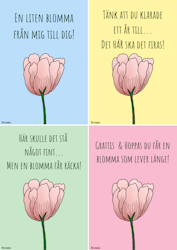 Digitalt grattiskort med blomma och citat