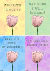 Digitalt grattiskort med blomma och citat