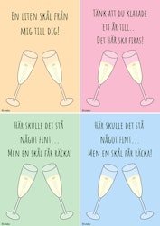 Digitalt grattiskort med champagne och citat